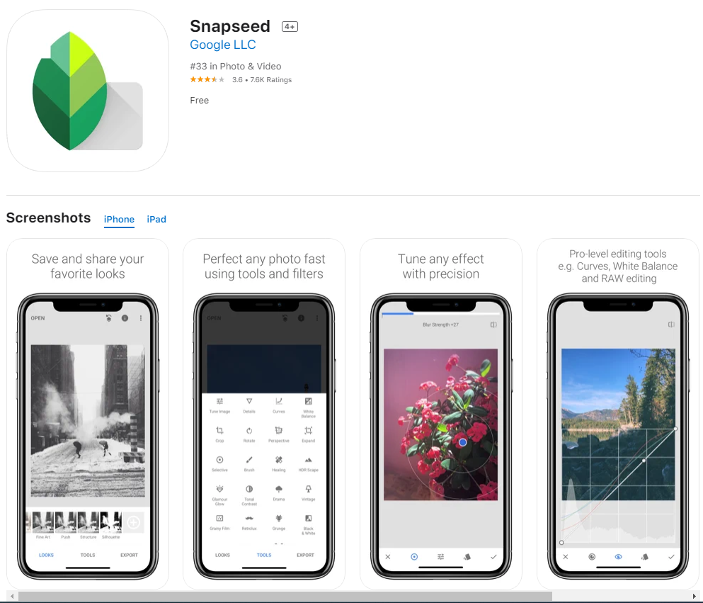 SNAPSEED SNAPSEED TOP 10 ỨNG DỤNG CHỈNH SỬA ẢNH TRÊN IOS MIỄN PHÍ ĐỈNH NHẤT 2022